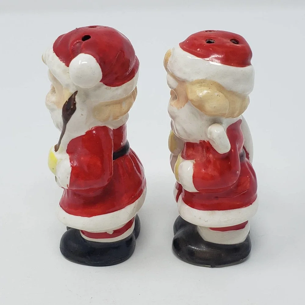 Christmas Santa Claus Salt Pepper Shakers Vintage Japan Original Stoppers 3
